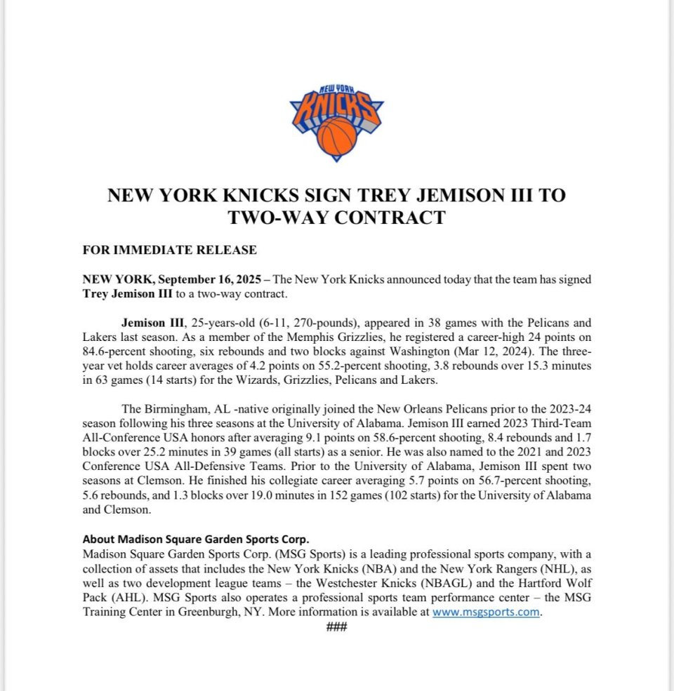 迪亚瓦拉签, 马特, 尼克斯官宣 迪亚瓦拉签, 马特, 尼克斯官宣